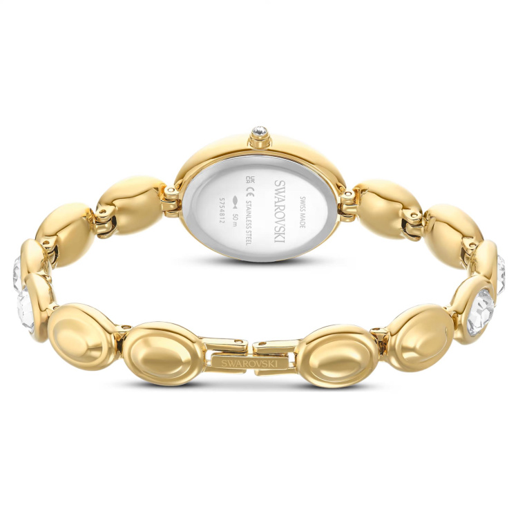 Imber oval watch Swiss Made, Metal bracelet, Gold tone, Gold-tone finish